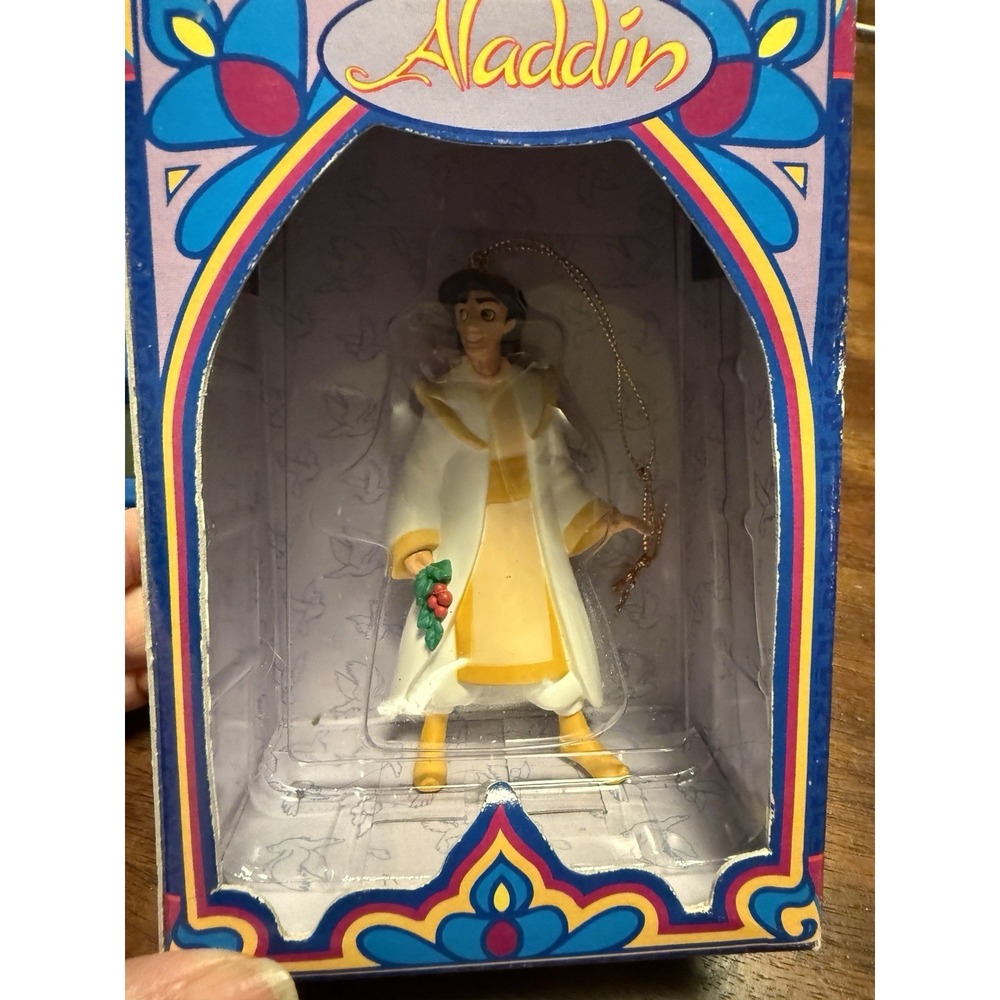 (2) Disney Grolier Collectible Christmas Magic Aladdin Jasmine Ornaments Vtg - Picture 3 of 6
